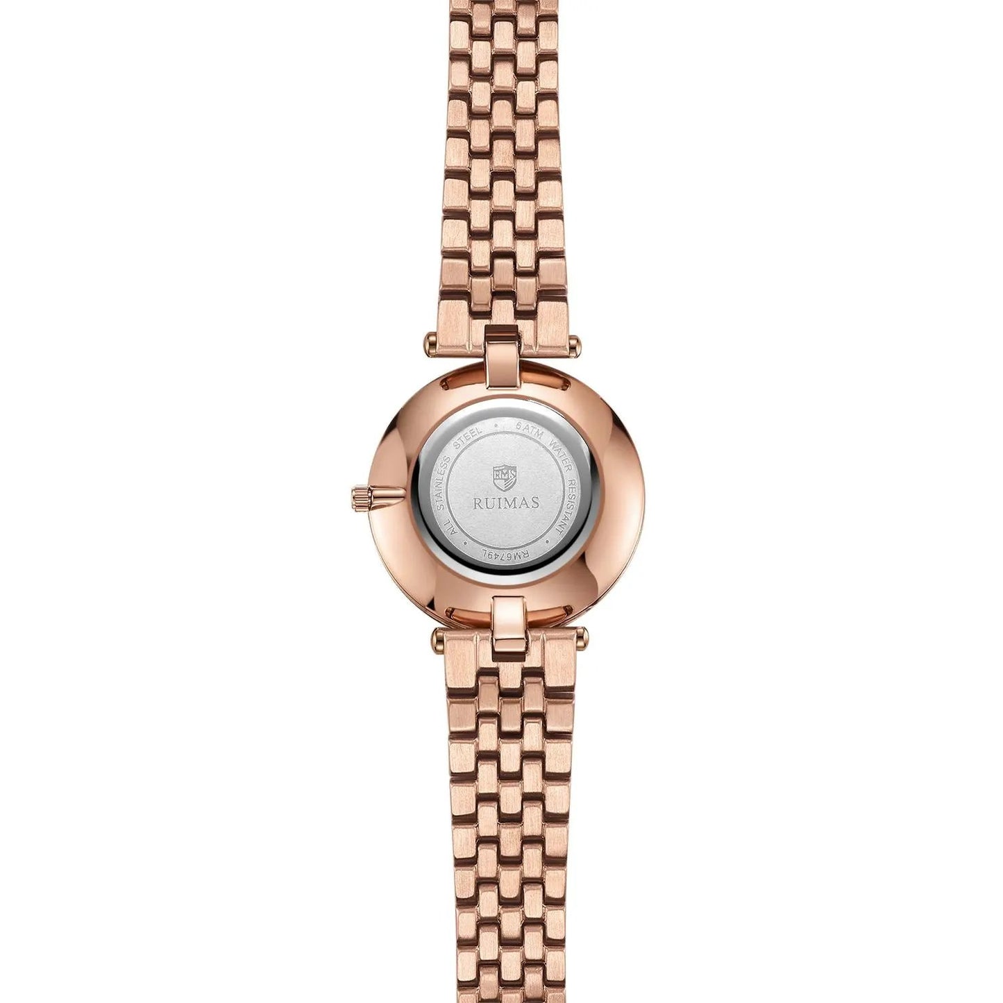 RUIMAS Ladies Wrist Watch Stainless Steel Luxury Quartz Women Watches Waterproof Female Dress Clock Bracelet reloj mujer 6749 by MEGIR WATCH GROUP
