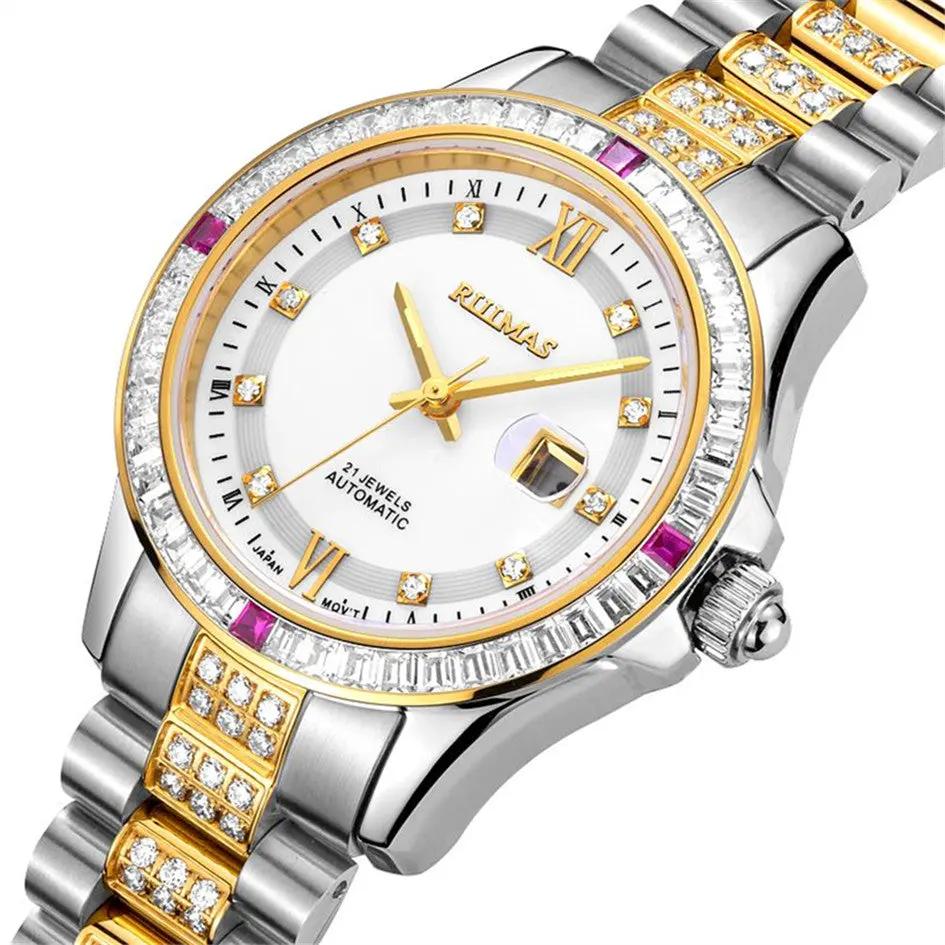 RUIMAS Sapphire Mechanical Women Watch Brand Luxury Steel Bracelet Ladies Fashion Watch Automatic Female Clock Reloj Mujer 6740 by MEGIR WATCH GROUP