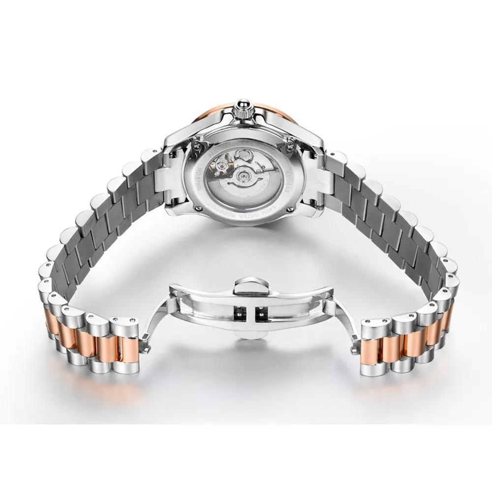 RUIMAS Sapphire Mechanical Women Watch Brand Luxury Steel Bracelet Ladies Fashion Watch Automatic Female Clock Reloj Mujer 6740 by MEGIR WATCH GROUP