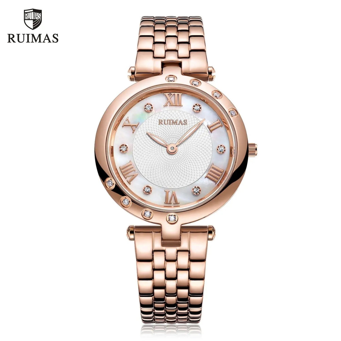 RUIMAS Ladies Wrist Watch Stainless Steel Luxury Quartz Women Watches Waterproof Female Dress Clock Bracelet reloj mujer 6749 by MEGIR WATCH GROUP