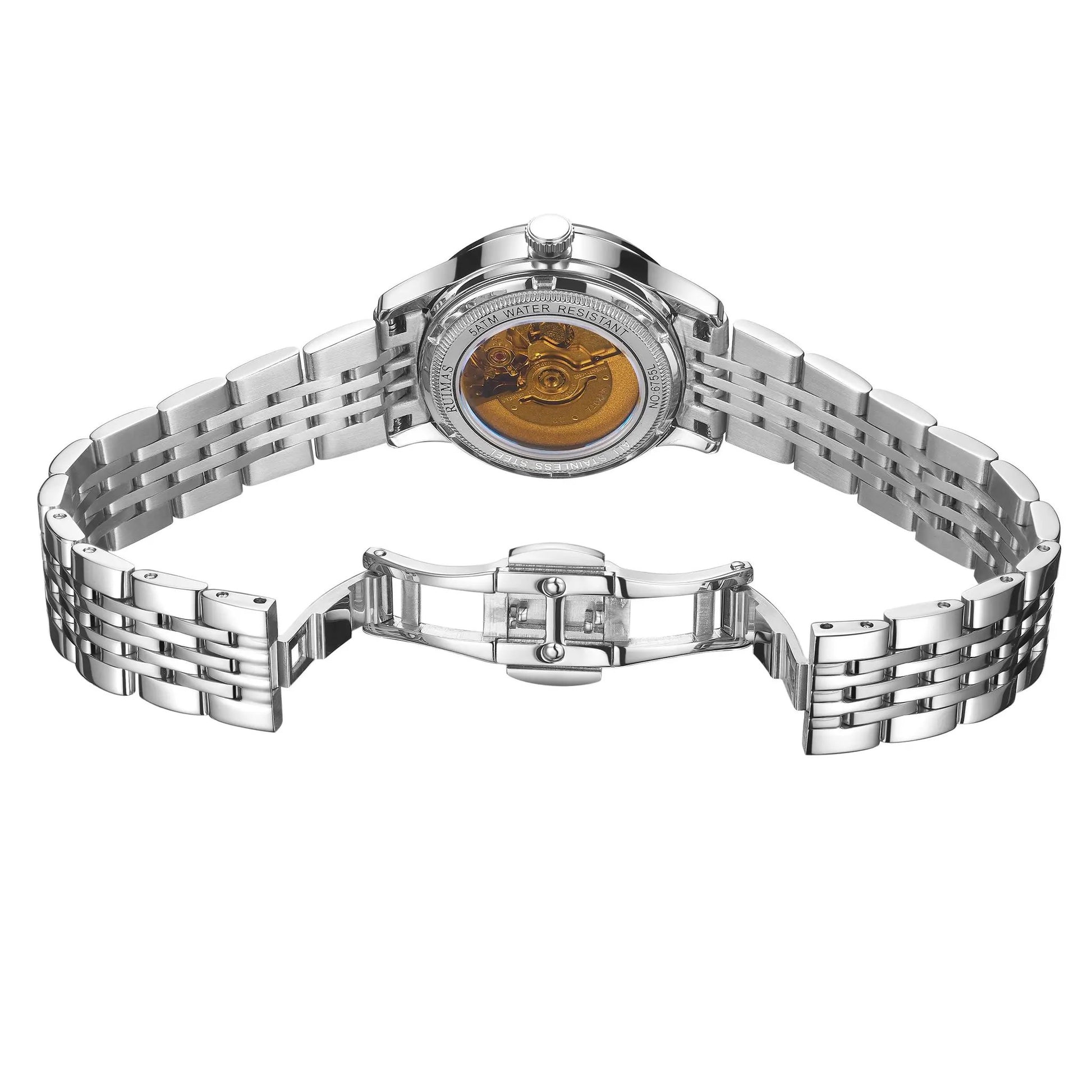RUIMAS Brand Luxury Women Automatic Mechanical Watches Fashion Ladies Business Casual Wristwatch Sapphire Clock Reloj Mujer 6755 by MEGIR WATCH GROUP