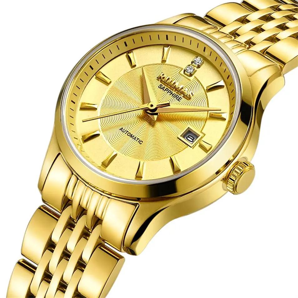 RUIMAS Brand Luxury Women Automatic Mechanical Watches Fashion Ladies Business Casual Wristwatch Sapphire Clock Reloj Mujer 6755 by MEGIR WATCH GROUP