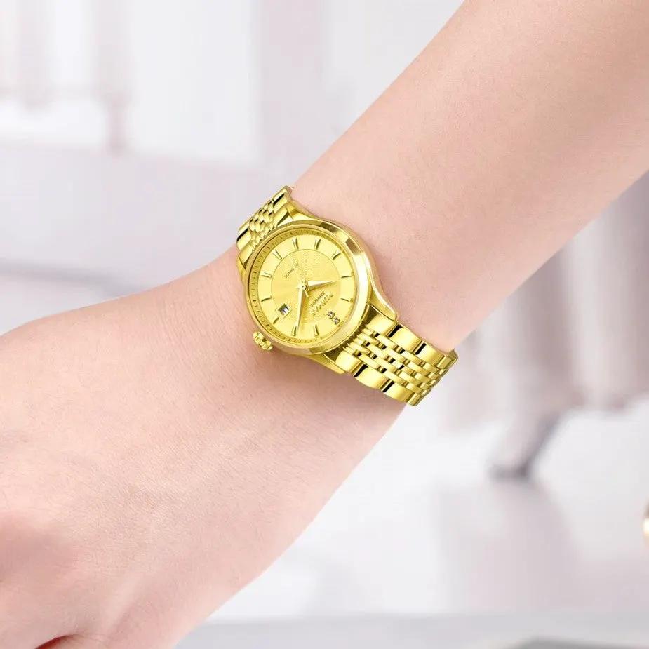 RUIMAS Brand Luxury Women Automatic Mechanical Watches Fashion Ladies Business Casual Wristwatch Sapphire Clock Reloj Mujer 6755 by MEGIR WATCH GROUP