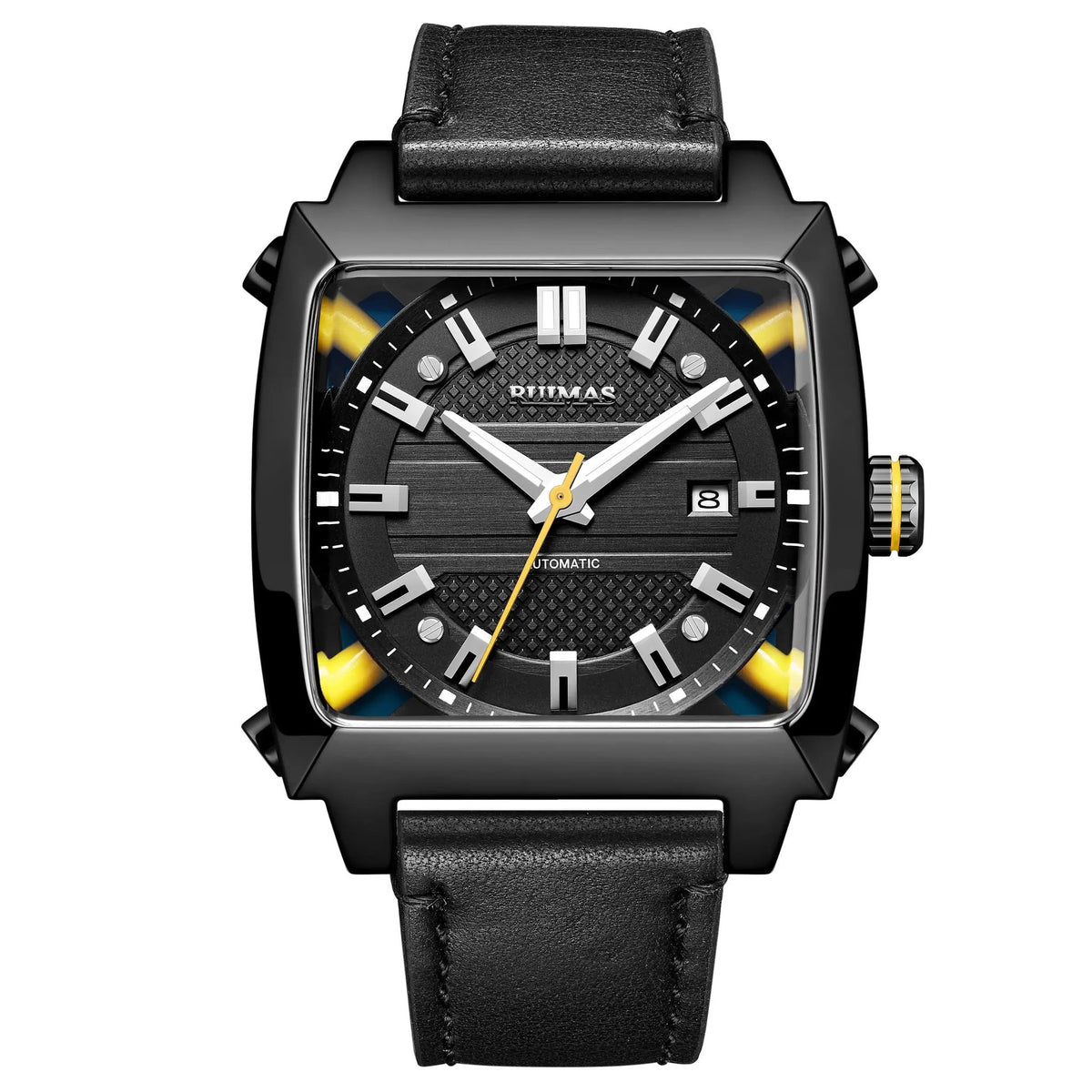 RUIMAS Men's Watches Luxury Automatic Mechanical Wrist Watches Calendar Sapphire Leather Chronograph for Man Reloj Hombre 6763 by MEGIR WATCH GROUP