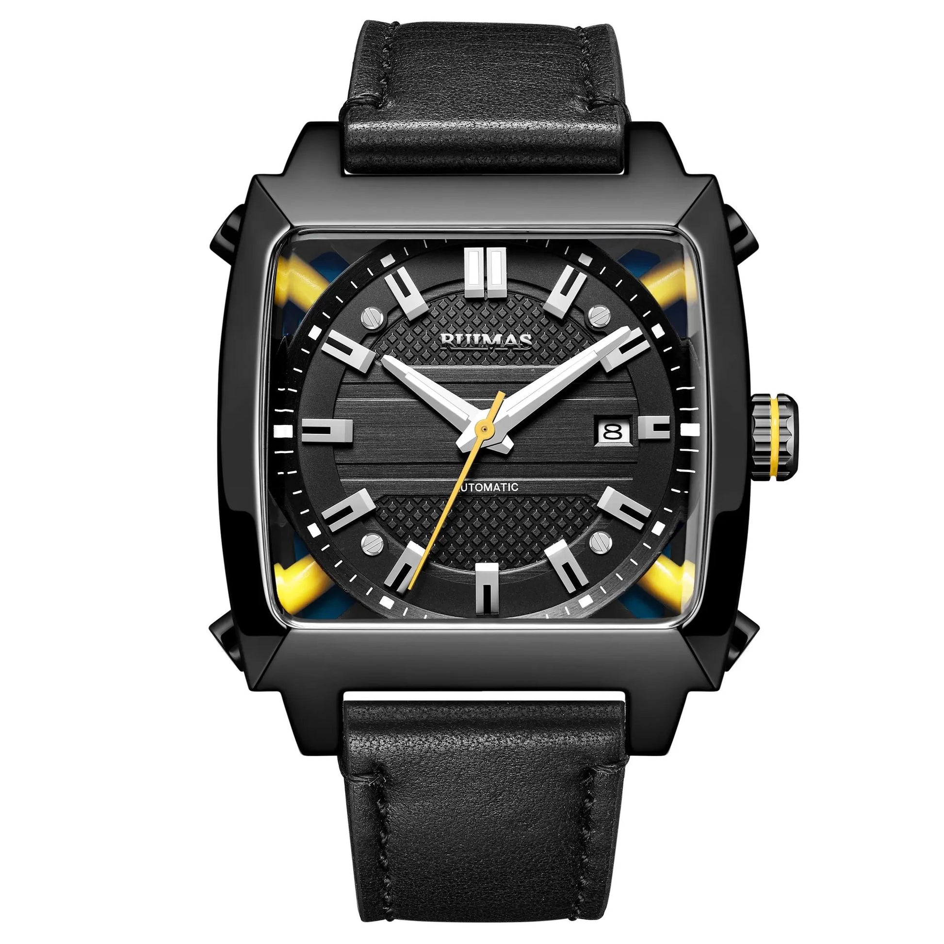 RUIMAS Men's Watches Luxury Automatic Mechanical Wrist Watches Calendar Sapphire Leather Chronograph for Man Reloj Hombre 6763 by MEGIR WATCH GROUP