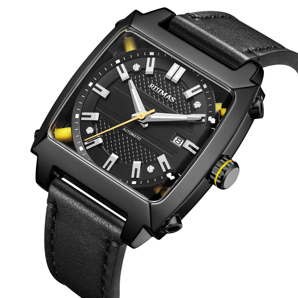 RUIMAS Men's Watches Luxury Automatic Mechanical Wrist Watches Calendar Sapphire Leather Chronograph for Man Reloj Hombre 6763 by MEGIR WATCH GROUP