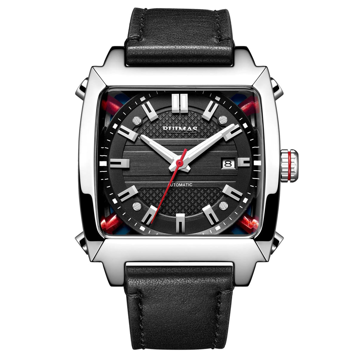 RUIMAS Men's Watches Luxury Automatic Mechanical Wrist Watches Calendar Sapphire Leather Chronograph for Man Reloj Hombre 6763 by MEGIR WATCH GROUP