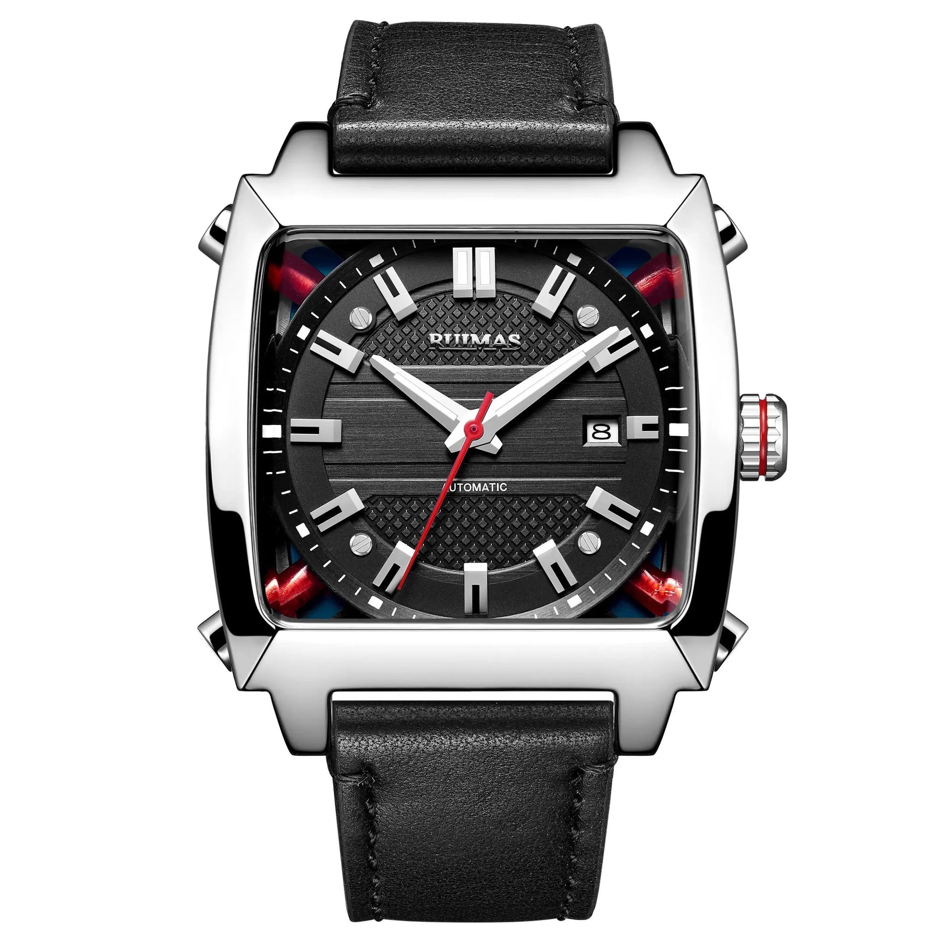 RUIMAS Men's Watches Luxury Automatic Mechanical Wrist Watches Calendar Sapphire Leather Chronograph for Man Reloj Hombre 6763 by MEGIR WATCH GROUP