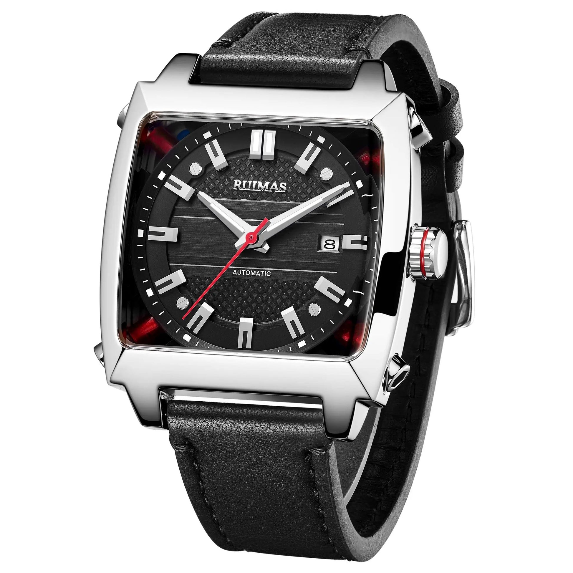 RUIMAS Men's Watches Luxury Automatic Mechanical Wrist Watches Calendar Sapphire Leather Chronograph for Man Reloj Hombre 6763 by MEGIR WATCH GROUP