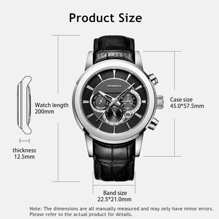 RUIMAS Mechanical Watches for Men Luxury Casual Business Wristwatch Leather Male Clock Date Chronograph Relogios Masculino 6767 by MEGIR WATCH GROUP