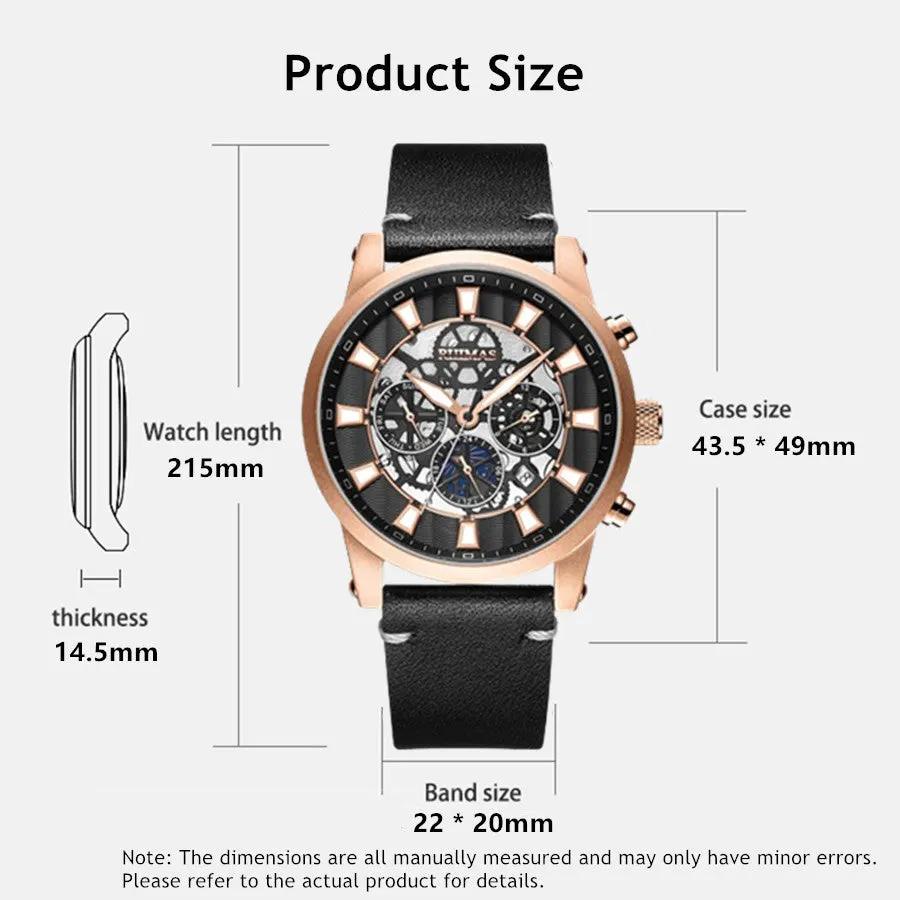 RUIMAS Fashion Men Watches Sapphire Automatic Mechanical Wrist Watch Waterproof Date Leather Casual Male Clock Montre Homme 6768 by MEGIR WATCH GROUP