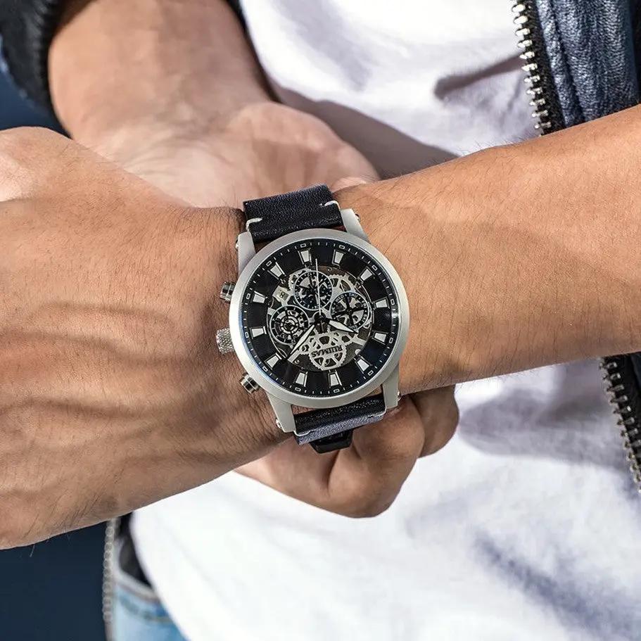 RUIMAS Fashion Men Watches Sapphire Automatic Mechanical Wrist Watch Waterproof Date Leather Casual Male Clock Montre Homme 6768 by MEGIR WATCH GROUP