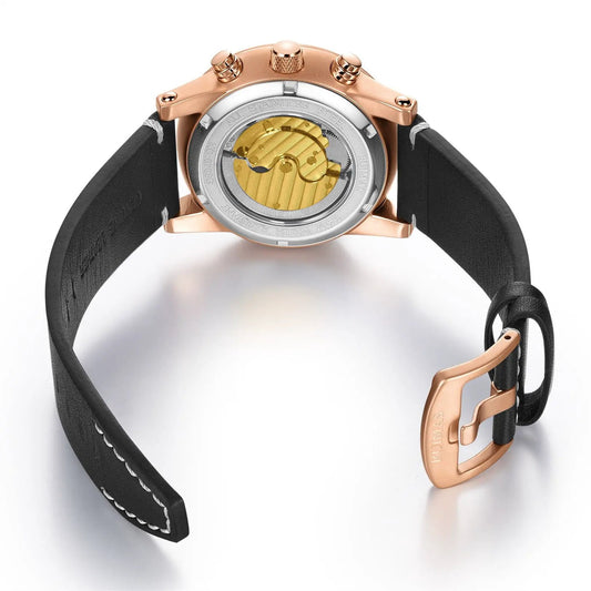 RUIMAS Fashion Men Watches Sapphire Automatic Mechanical Wrist Watch Waterproof Date Leather Casual Male Clock Montre Homme 6768 by MEGIR WATCH GROUP