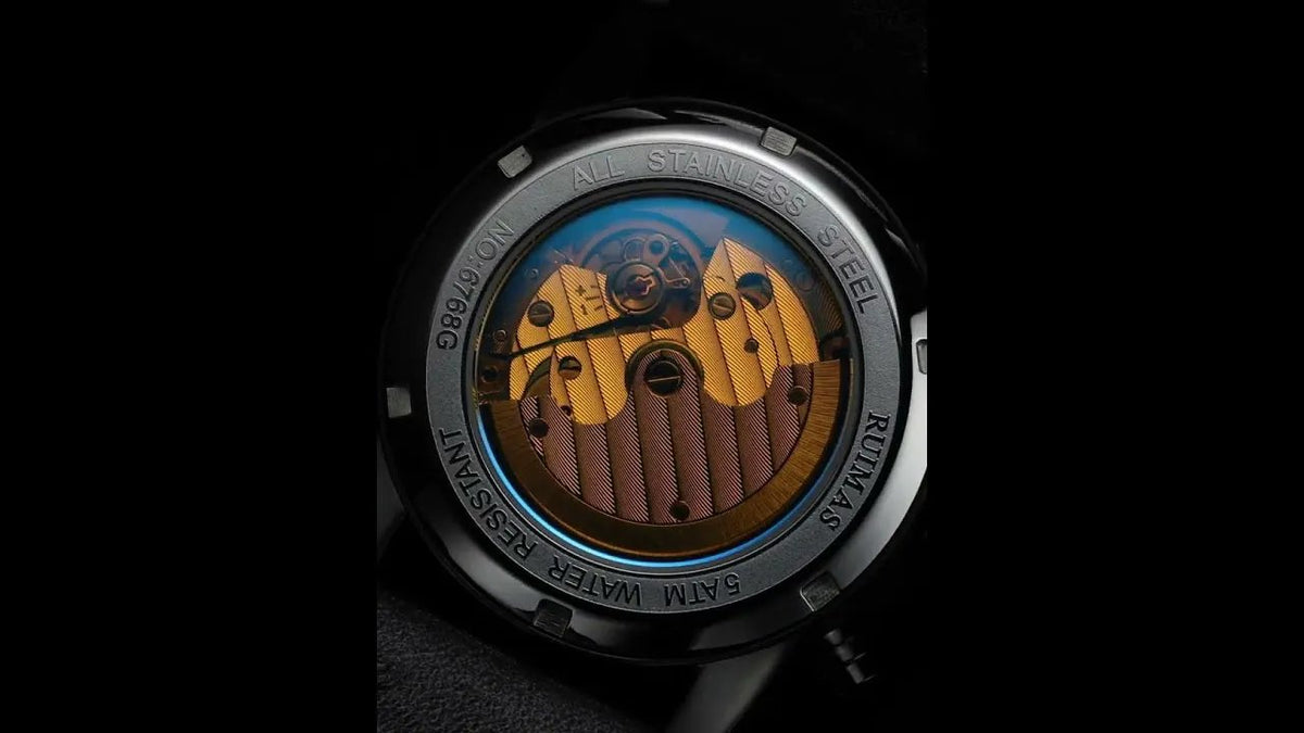 RUIMAS Fashion Men Watches Sapphire Automatic Mechanical Wrist Watch Waterproof Date Leather Casual Male Clock Montre Homme 6768 by MEGIR WATCH GROUP
