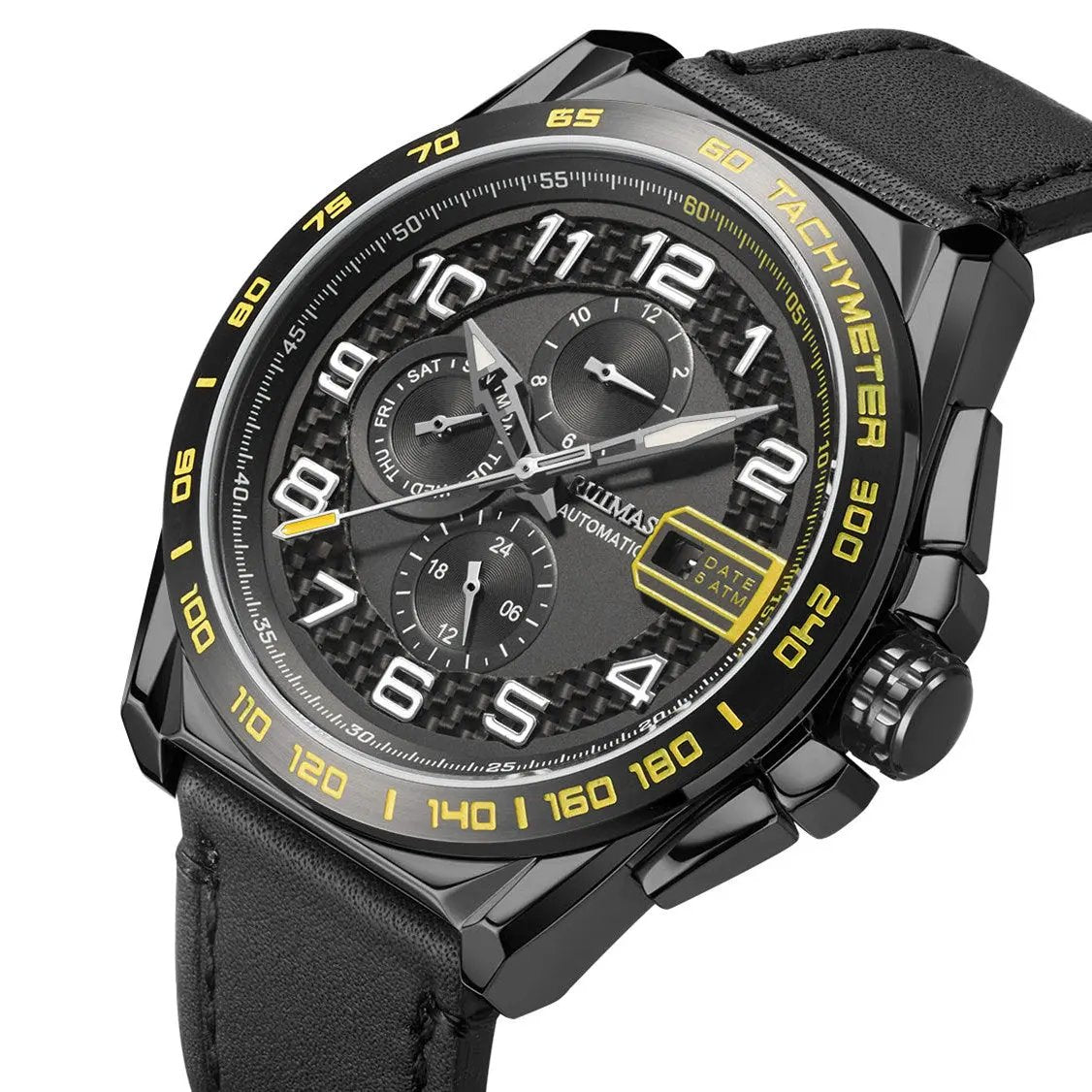 RUIMAS Luxury Men Watches Automatic Mechanical Watch Fashion Sport Casual Wristwatch Leather Strap Luminous Date Male Clock 6771 by MEGIR WATCH GROUP