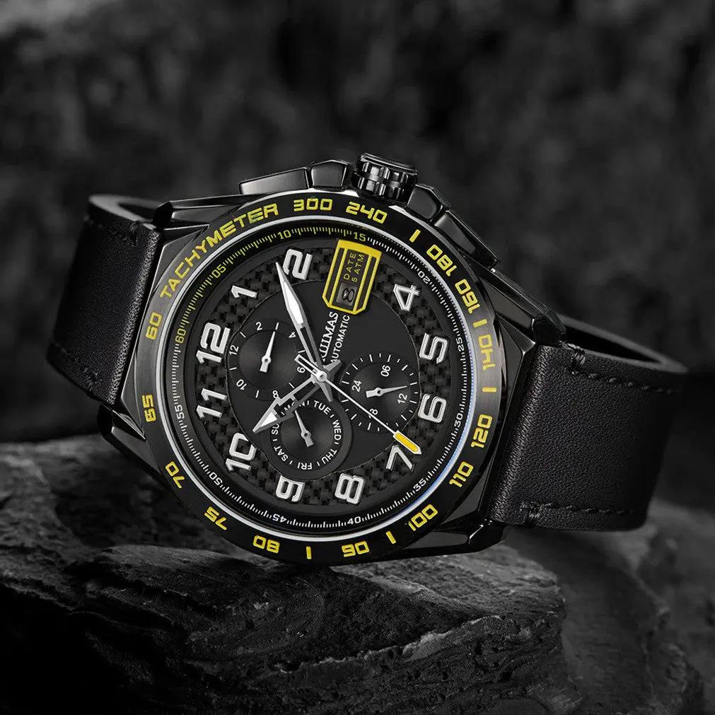 RUIMAS Luxury Men Watches Automatic Mechanical Watch Fashion Sport Casual Wristwatch Leather Strap Luminous Date Male Clock 6771 by MEGIR WATCH GROUP