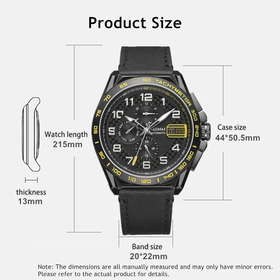 RUIMAS Luxury Men Watches Automatic Mechanical Watch Fashion Sport Casual Wristwatch Leather Strap Luminous Date Male Clock 6771 by MEGIR WATCH GROUP