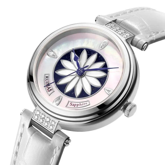 RUIMAS Women's Watch Automatic Mechanical Watches Sapphire Ladies Clock Top Brand Luxury Fashion Female Wristwatch Leather 6776 by MEGIR WATCH GROUP