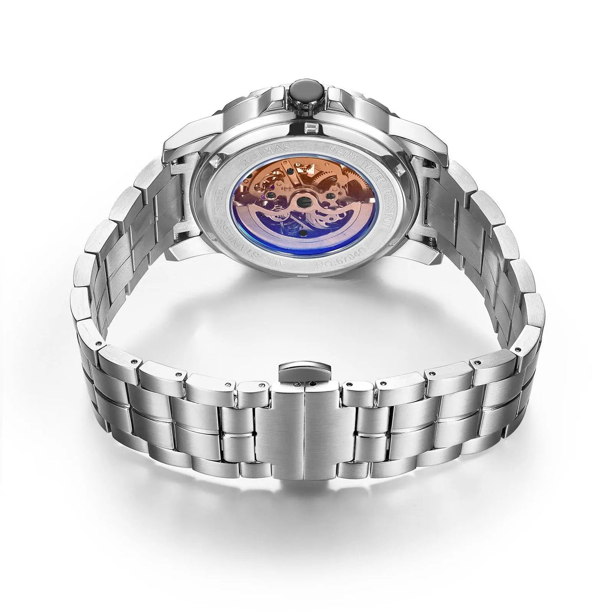 RUIMAS Men Mechanical Watch Luxury Automatic Stainless Steel Bracelet Wristwatches 5ATM Waterproof Clock Relogio Masculino 6784 by MEGIR WATCH GROUP