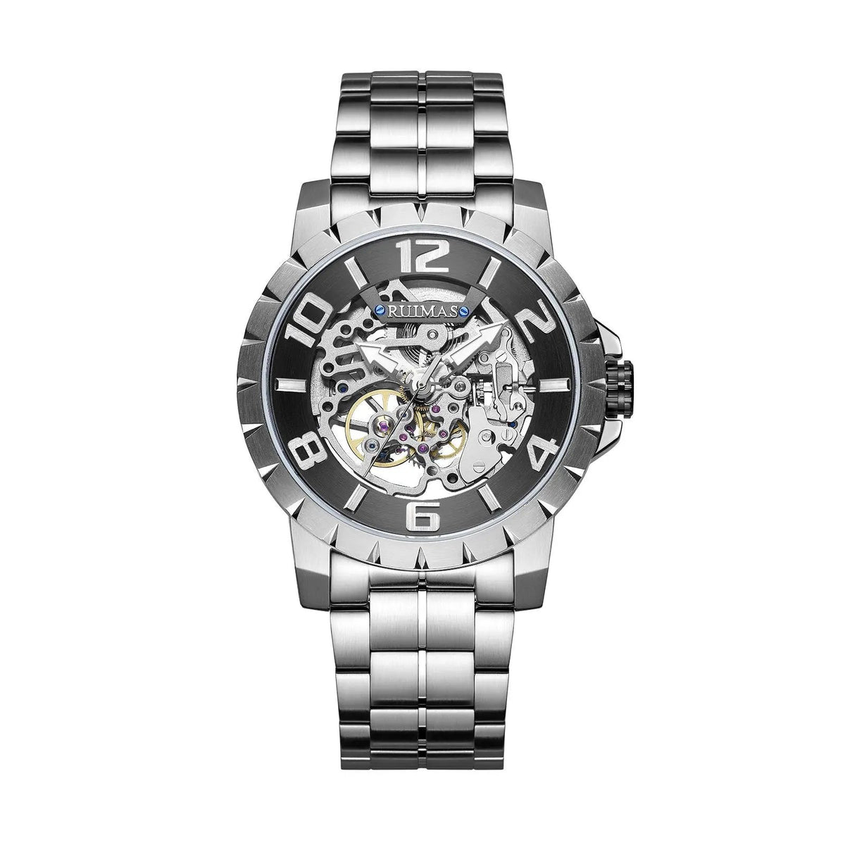 RUIMAS Men Mechanical Watch Luxury Automatic Stainless Steel Bracelet Wristwatches 5ATM Waterproof Clock Relogio Masculino 6784 by MEGIR WATCH GROUP