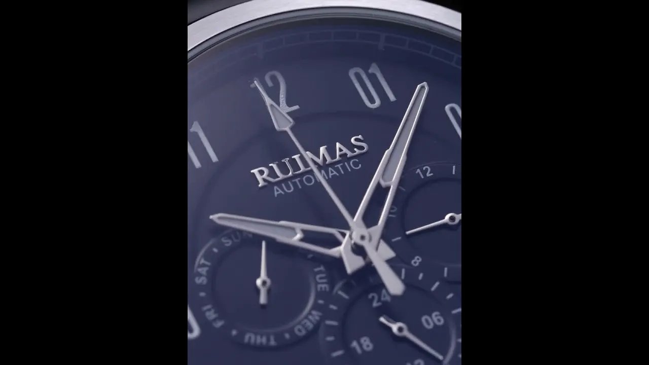 RUIMAS Luxury Casual Sport Watch for Men's Automatic Mechanical Watches Leather Luminous Man Clock Wrist Watch Chronograph 6785 by MEGIR WATCH GROUP