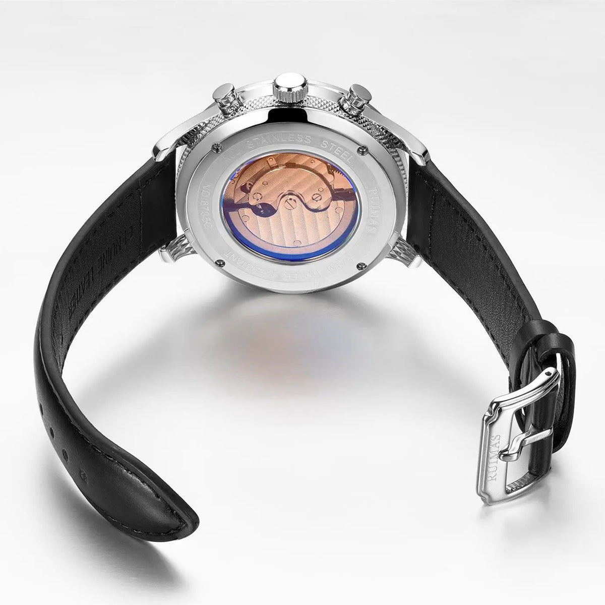 RUIMAS Luxury Casual Sport Watch for Men's Automatic Mechanical Watches Leather Luminous Man Clock Wrist Watch Chronograph 6785 by MEGIR WATCH GROUP