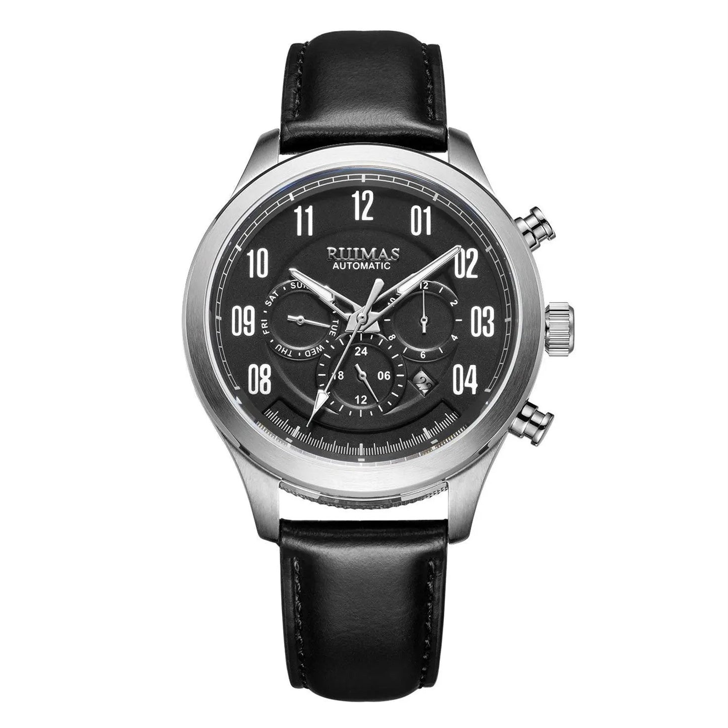 RUIMAS Luxury Casual Sport Watch for Men's Automatic Mechanical Watches Leather Luminous Man Clock Wrist Watch Chronograph 6785 by MEGIR WATCH GROUP