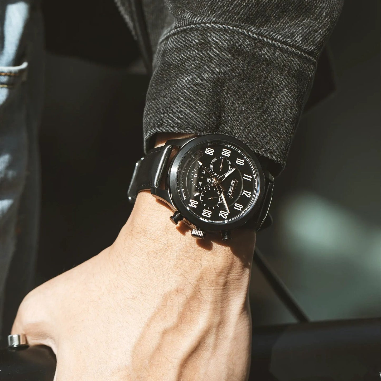 RUIMAS Luxury Casual Sport Watch for Men's Automatic Mechanical Watches Leather Luminous Man Clock Wrist Watch Chronograph 6785 by MEGIR WATCH GROUP