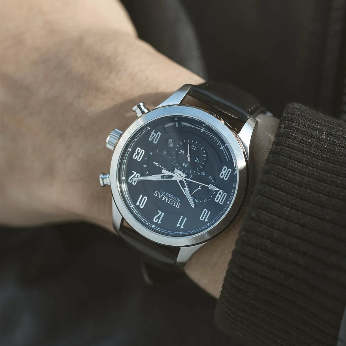 RUIMAS Luxury Casual Sport Watch for Men's Automatic Mechanical Watches Leather Luminous Man Clock Wrist Watch Chronograph 6785 by MEGIR WATCH GROUP