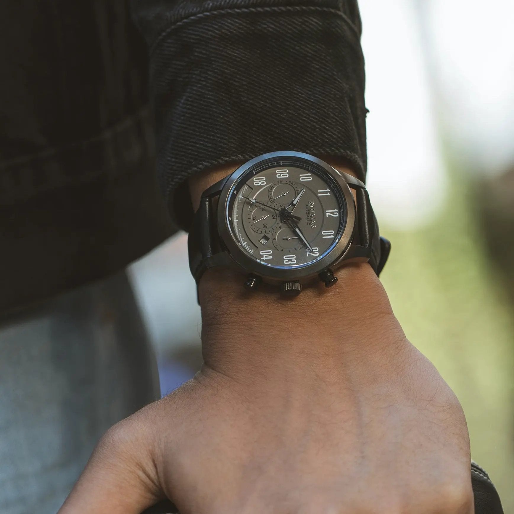 RUIMAS Luxury Casual Sport Watch for Men's Automatic Mechanical Watches Leather Luminous Man Clock Wrist Watch Chronograph 6785 by MEGIR WATCH GROUP