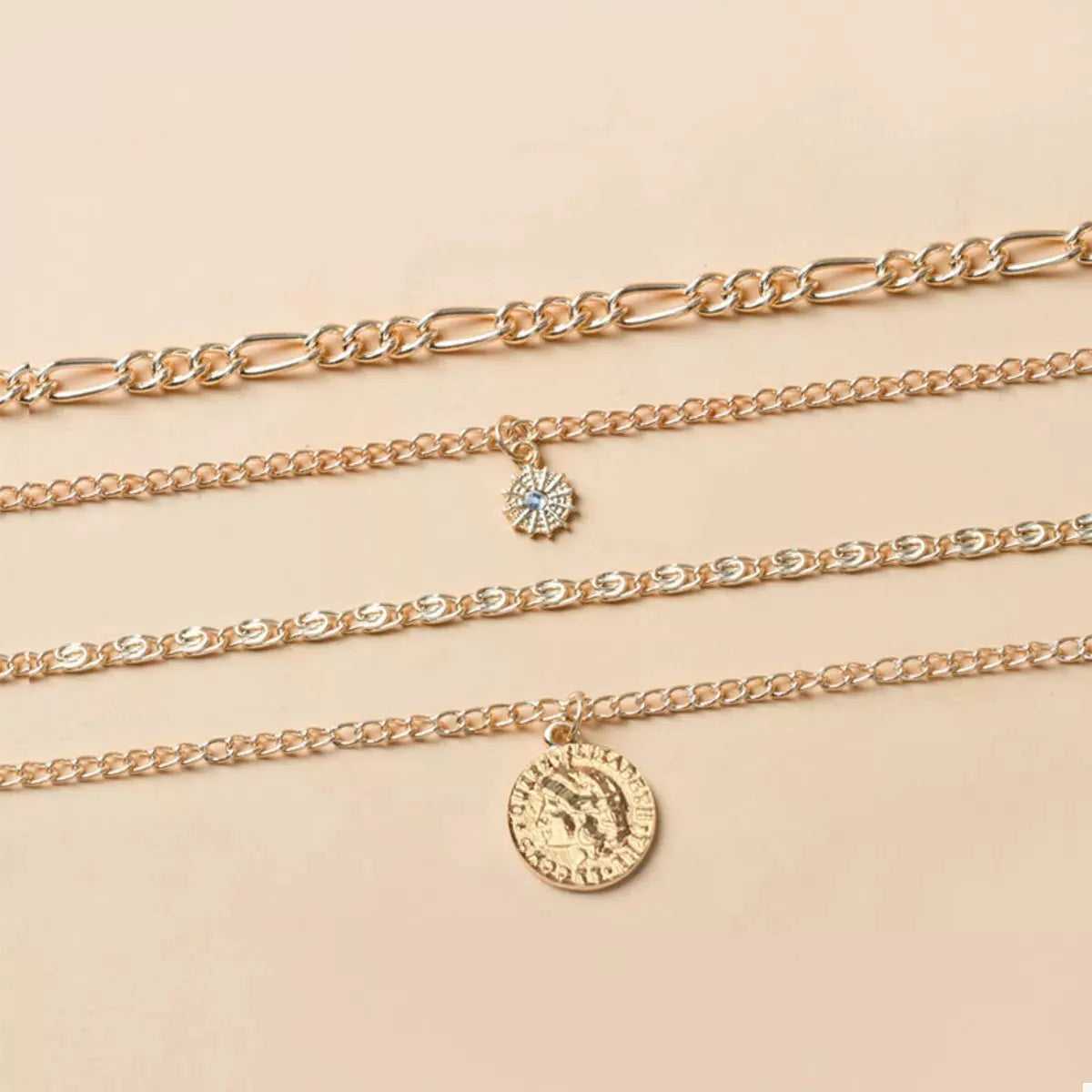 Four Layered Pendant Necklace by Partner Label