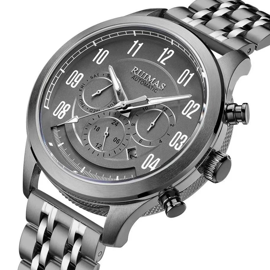 RUIMAS Watch Men Automatic Mechanical Watches Stainless Steel Luminous Business Wristwatch Top Brand Luxury Male Clock 6785 by MEGIR WATCH GROUP