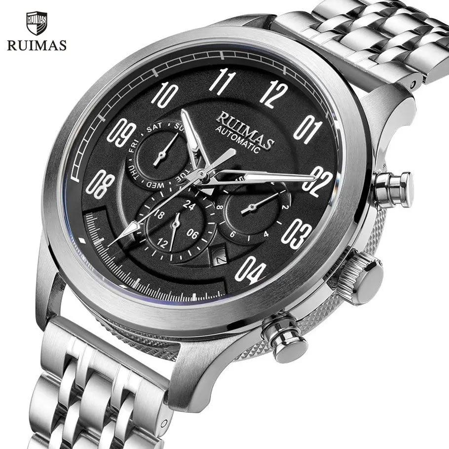 RUIMAS Watch Men Automatic Mechanical Watches Stainless Steel Luminous Business Wristwatch Top Brand Luxury Male Clock 6785 by MEGIR WATCH GROUP