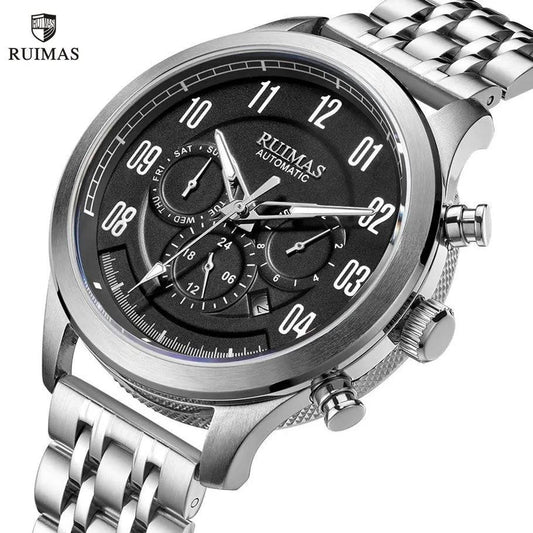 RUIMAS Watch Men Automatic Mechanical Watches Stainless Steel Luminous Business Wristwatch Top Brand Luxury Male Clock 6785 by MEGIR WATCH GROUP