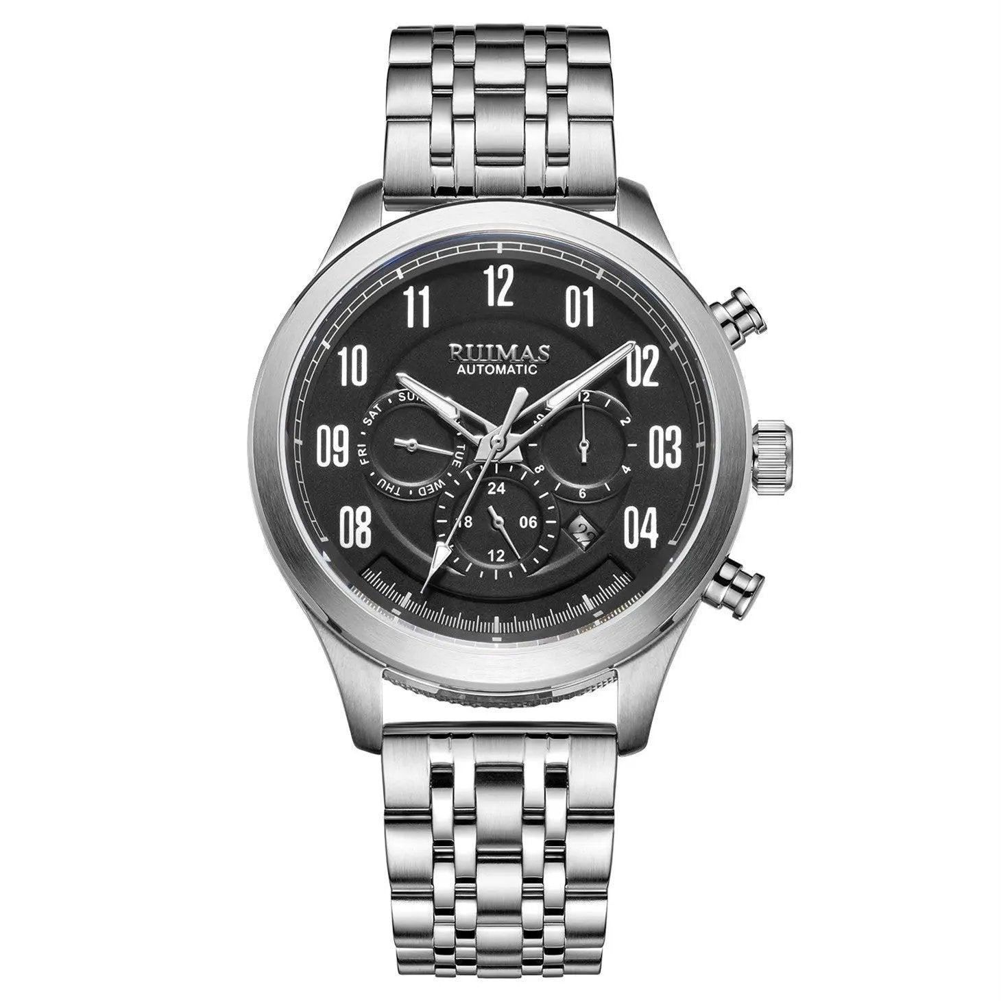 RUIMAS Watch Men Automatic Mechanical Watches Stainless Steel Luminous Business Wristwatch Top Brand Luxury Male Clock 6785 by MEGIR WATCH GROUP