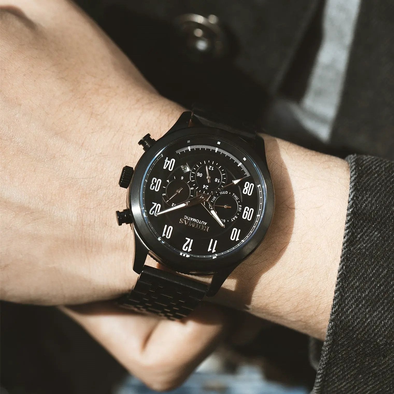 RUIMAS Watch Men Automatic Mechanical Watches Stainless Steel Luminous Business Wristwatch Top Brand Luxury Male Clock 6785 by MEGIR WATCH GROUP