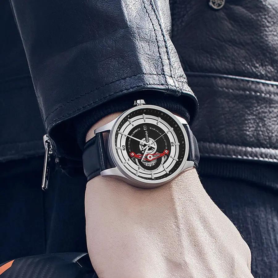 RUIMAS Mens Watches Luxury Fashion Sports Wristwatch Leather Strap Men's Army Military Watch Automatic Mechanical Man Clock 6786 by MEGIR WATCH GROUP