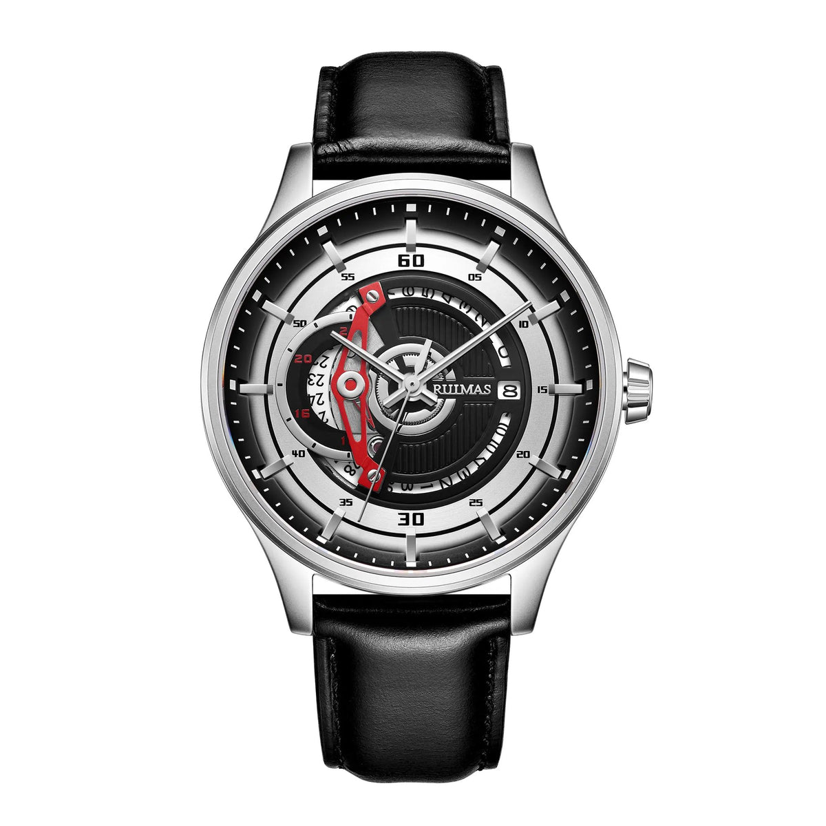 RUIMAS Mens Watches Luxury Fashion Sports Wristwatch Leather Strap Men's Army Military Watch Automatic Mechanical Man Clock 6786 by MEGIR WATCH GROUP