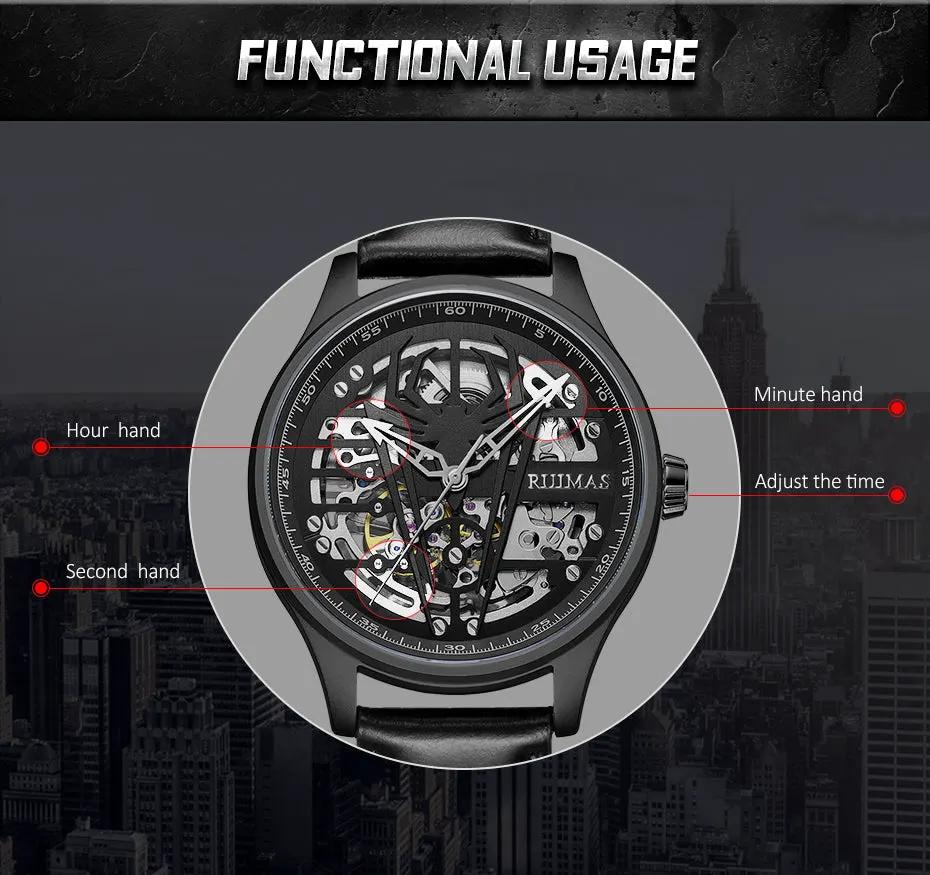 RUIMAS Mens Watches Leather Sports Watches Men's Army Military Wrist Watch Automatic Mechanical Male Clock Reloj Hombre 6787 by MEGIR WATCH GROUP
