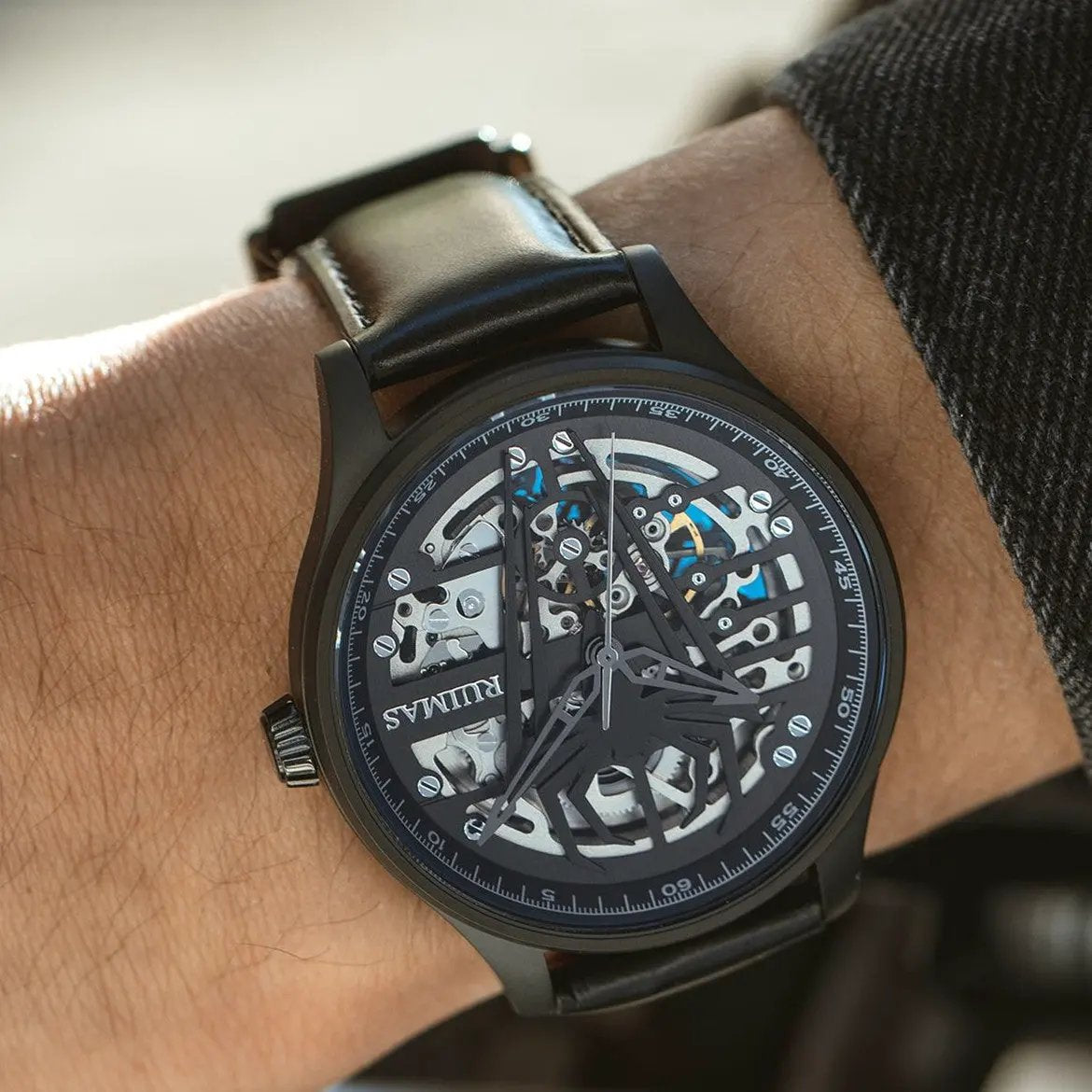 RUIMAS Mens Watches Leather Sports Watches Men's Army Military Wrist Watch Automatic Mechanical Male Clock Reloj Hombre 6787 by MEGIR WATCH GROUP