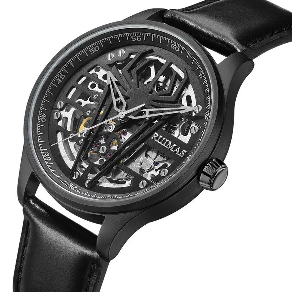RUIMAS Mens Watches Leather Sports Watches Men's Army Military Wrist Watch Automatic Mechanical Male Clock Reloj Hombre 6787 by MEGIR WATCH GROUP