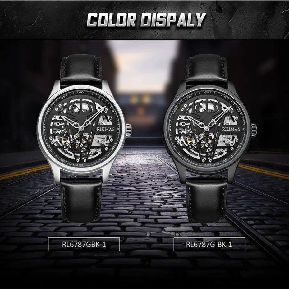 RUIMAS Mens Watches Leather Sports Watches Men's Army Military Wrist Watch Automatic Mechanical Male Clock Reloj Hombre 6787 by MEGIR WATCH GROUP
