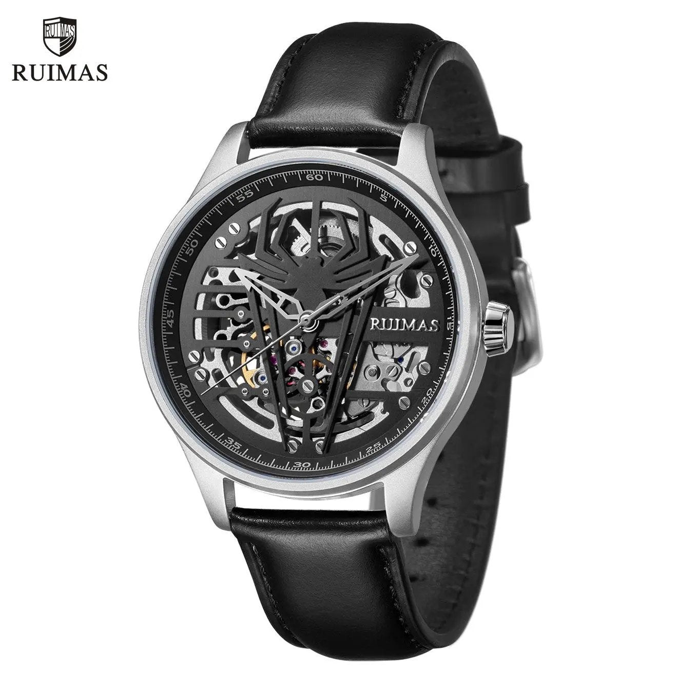 RUIMAS Mens Watches Leather Sports Watches Men's Army Military Wrist Watch Automatic Mechanical Male Clock Reloj Hombre 6787 by MEGIR WATCH GROUP