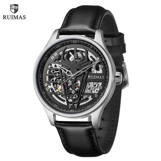 RUIMAS Mens Watches Leather Sports Watches Men's Army Military Wrist Watch Automatic Mechanical Male Clock Reloj Hombre 6787 by MEGIR WATCH GROUP