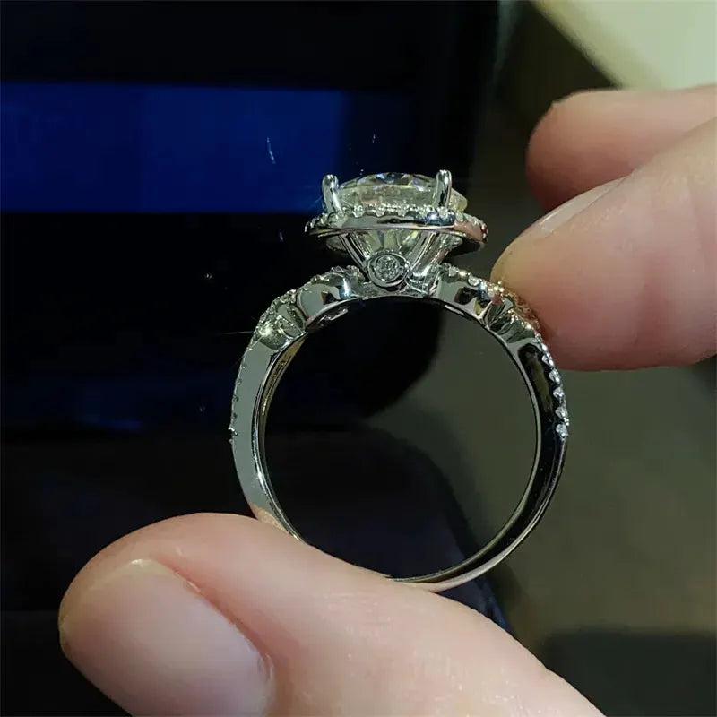 3 Carat 925 Sterling Silver Moissanite Ring by Partner Label