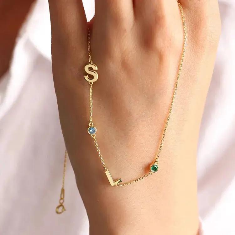 Stainless Steel 26 English Letter Name Necklace by Maiden-Art