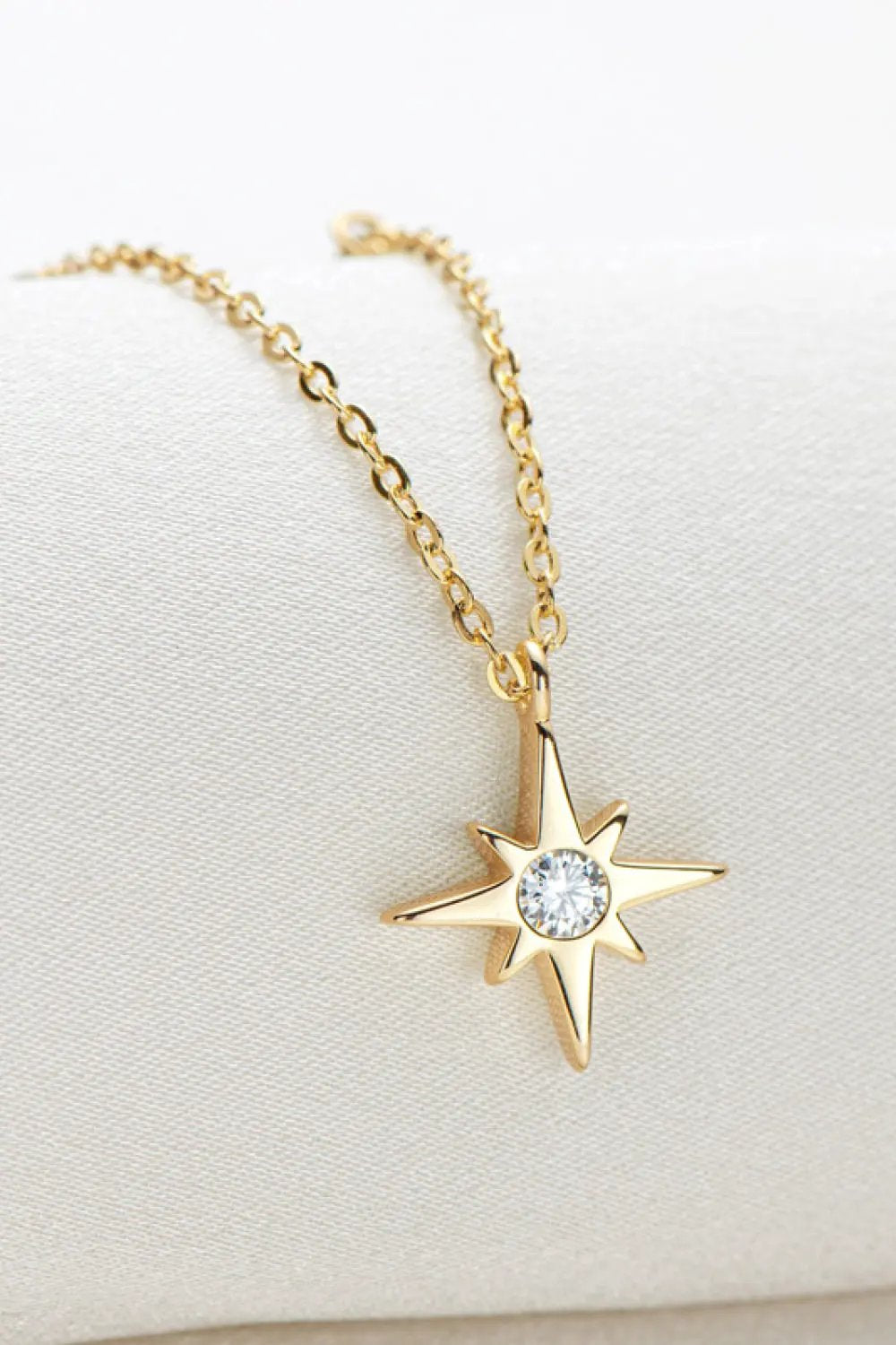Moissanite North Star Pendant 925 Sterling Silver Necklace by Partner Label
