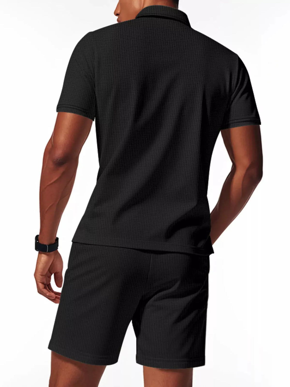 Men's Full Size Casual Short Sleeve Polo and Shorts Set Plus Size by Trendsi