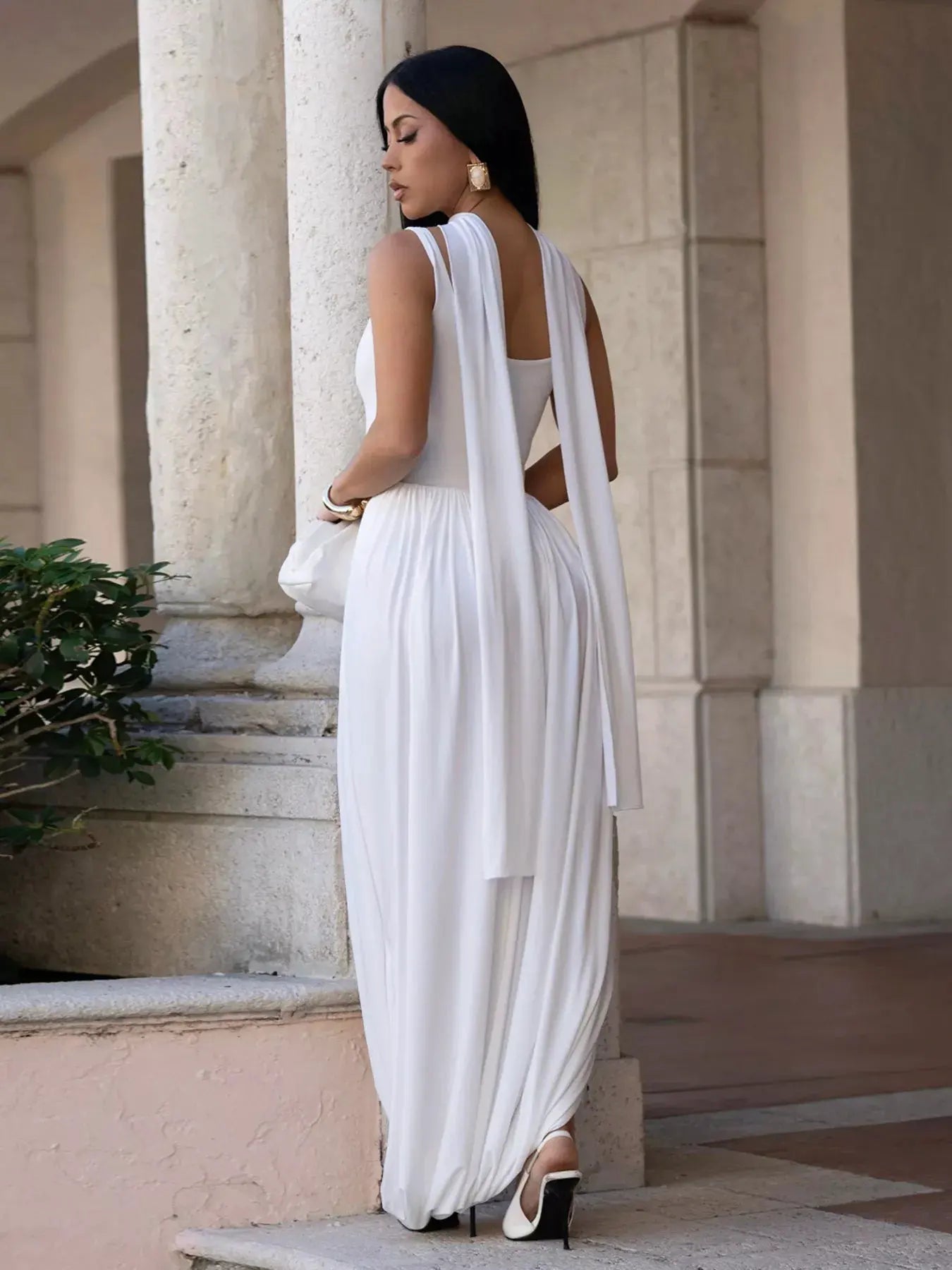 Scoop Neck Slit Maxi Dress by Partner Label