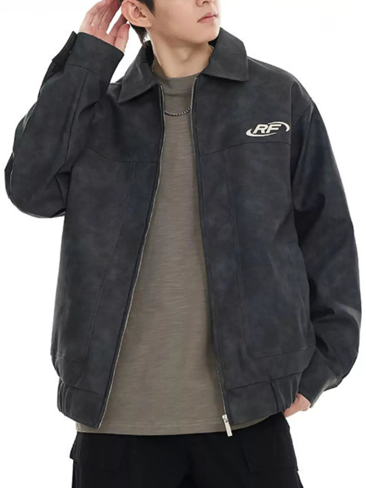 Men's Plus Size Wash Zip-Up Jacket by Partner Label